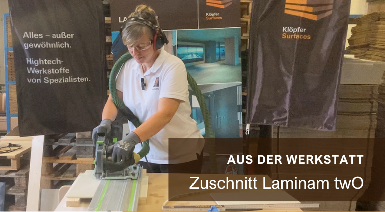 Aus der Werkstatt: Zuschnitt von Laminam twO